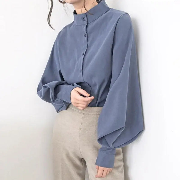 Women’s Top Blouse Long Sleeve Casual Solid Color