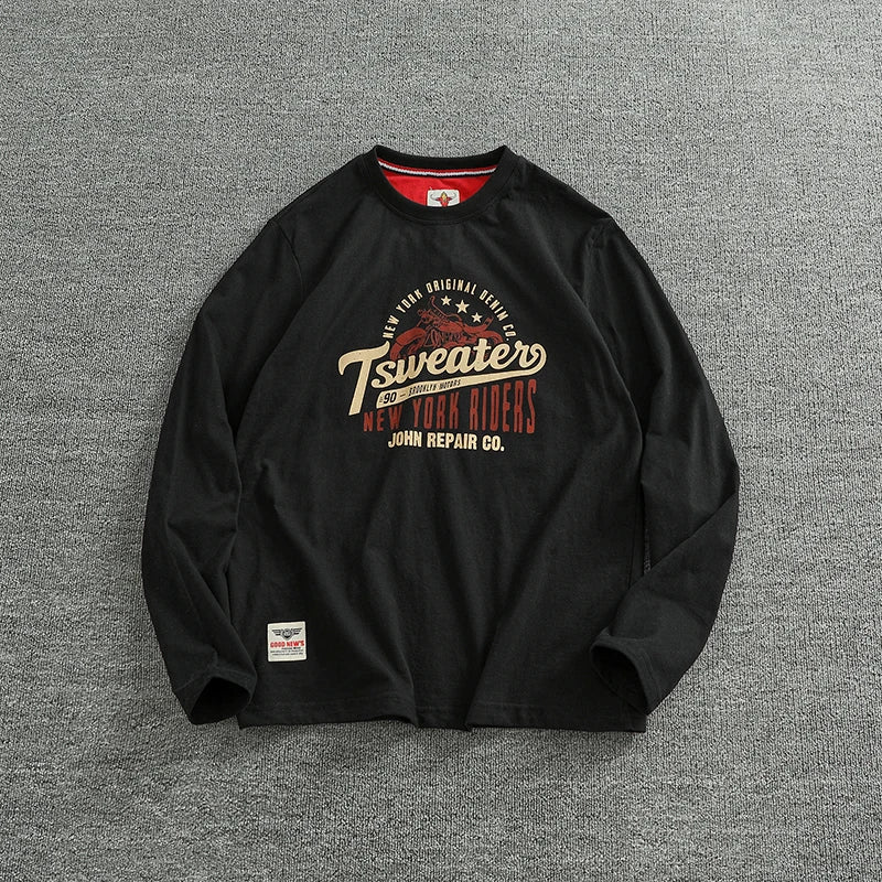 Men’s T-Shirt Long Sleeve Cotton Casual Printed