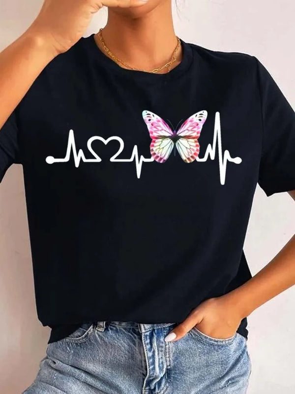 Women’s Top T-Shirt Printed Summer Casual