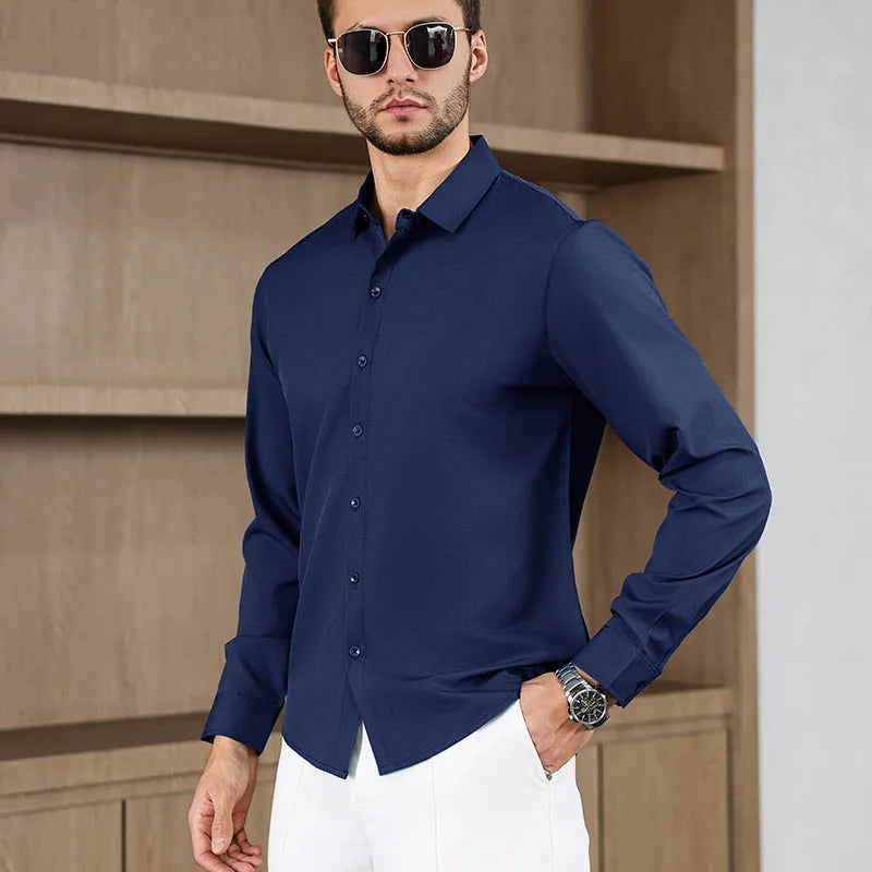 Men’s Shirt Long Sleeve Casual Formal Solid Color
