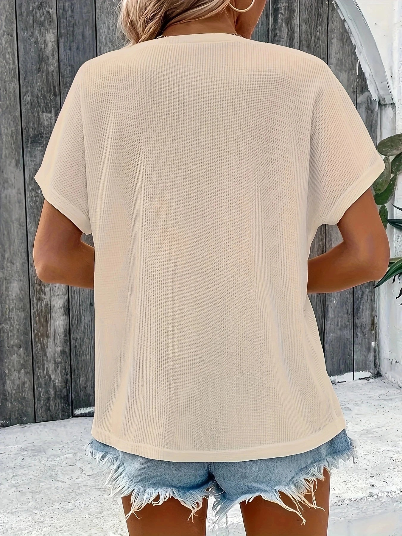 Women’s Top T-Shirt Short Sleeve Casual Solid Color