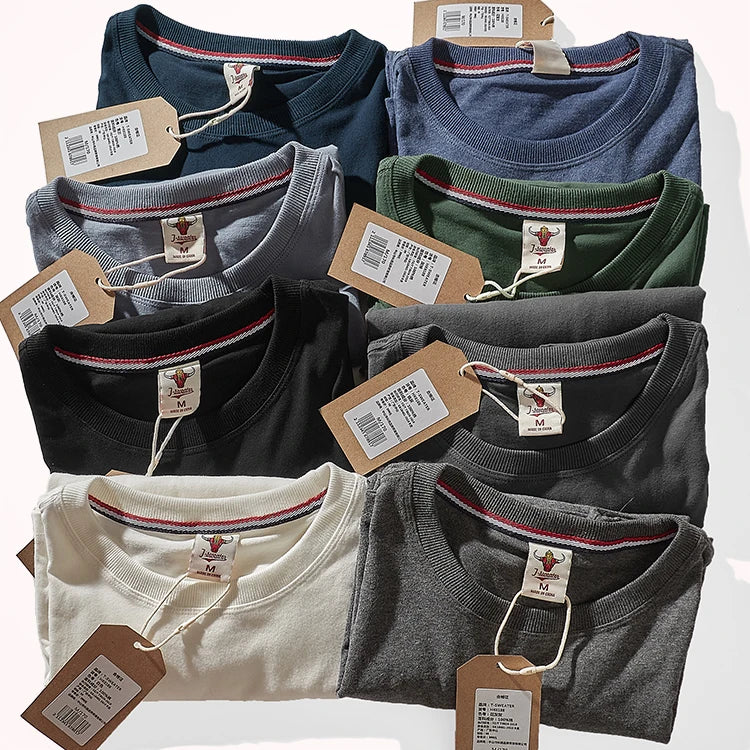 Men’s T-Shirt Long Sleeve Cotton Solid Color