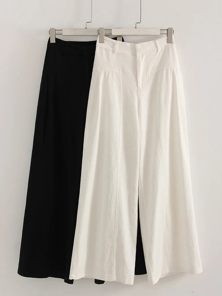 Women’s Trousers High Waist Wide Leg Straight Leg Relaxed Fit