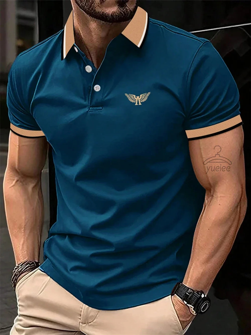 Men’s Polo Shirt Short Sleeve Casual Solid Color Comfort Fit Fashion