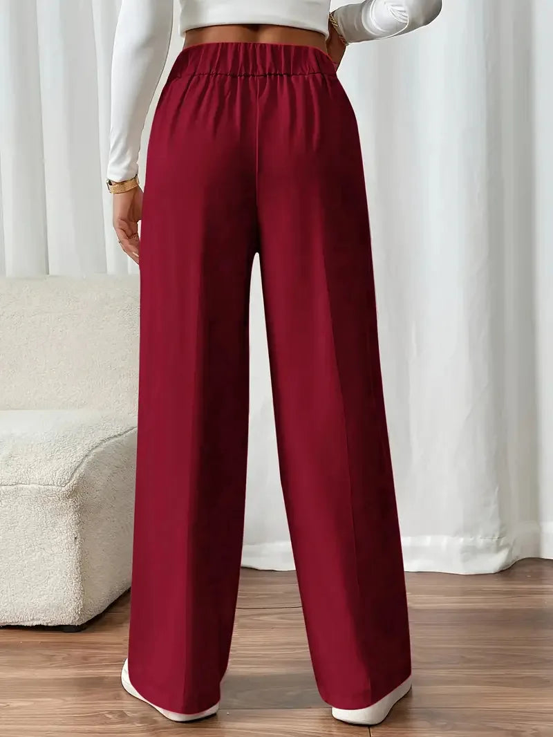 Women’s Trousers High Waist Straight Leg Relaxed Fit Casual