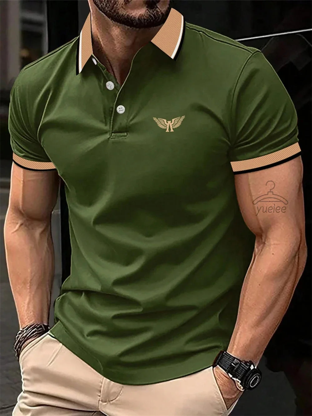 Men’s Polo Shirt Short Sleeve Casual Solid Color Comfort Fit Fashion