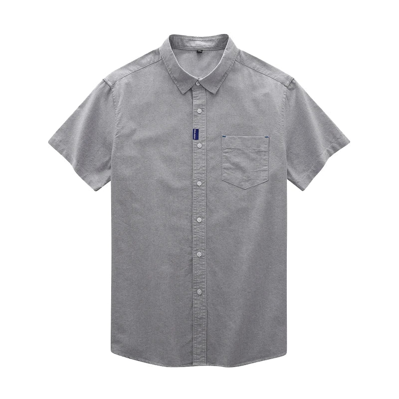 Men’s Shirt Short Sleeve Cotton Casual Solid Color