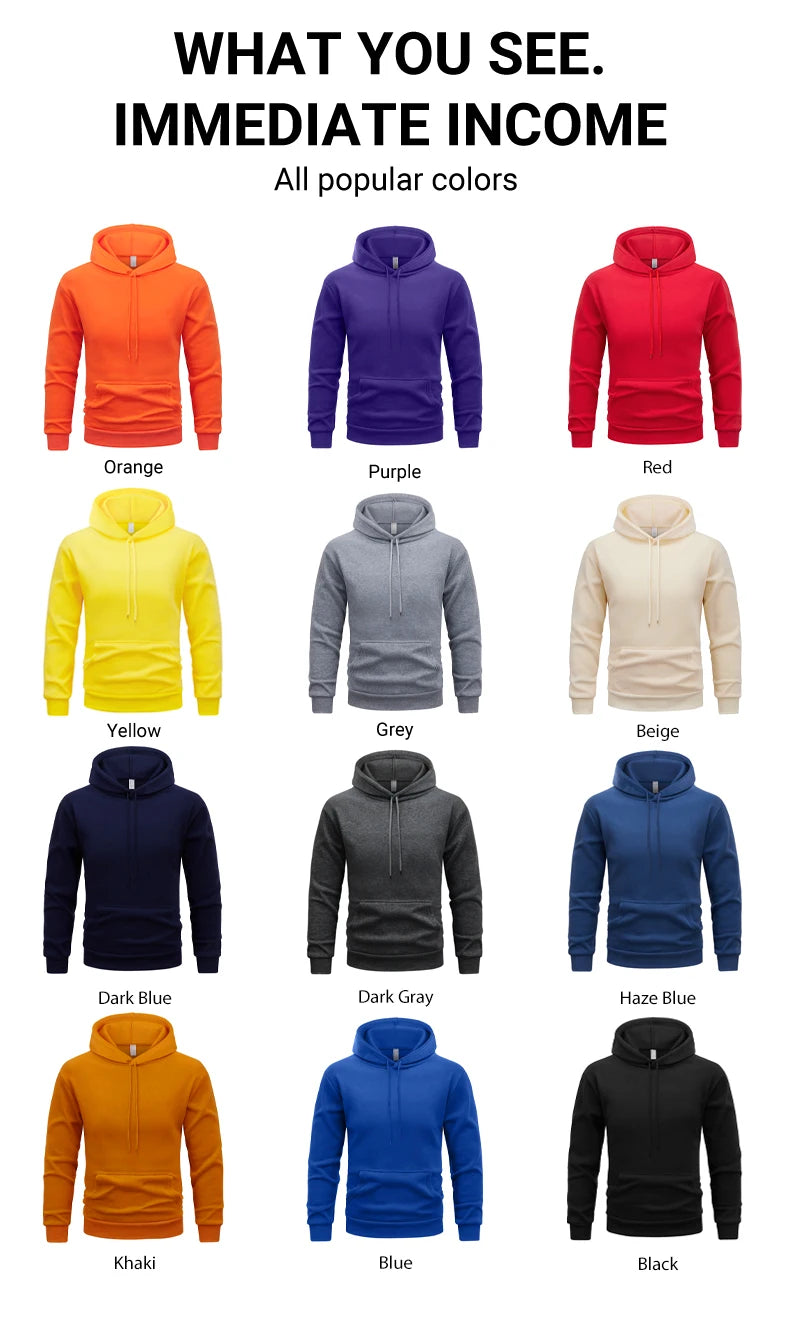 Men’s Hoodie Fleece Soft Warm Casual