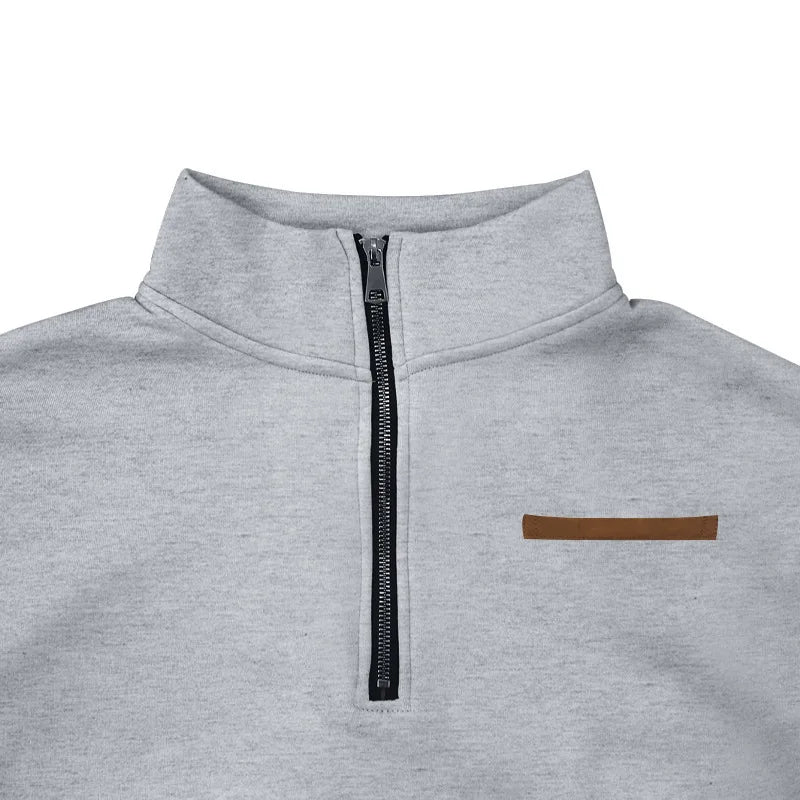 Men’s Sweatshirt Pullover Zip-Up Fleece Long Sleeve Autumn Winter