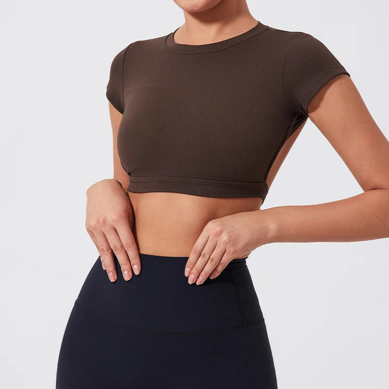 Women’s Gym Top Crop Top Moisture Wicking Athletic