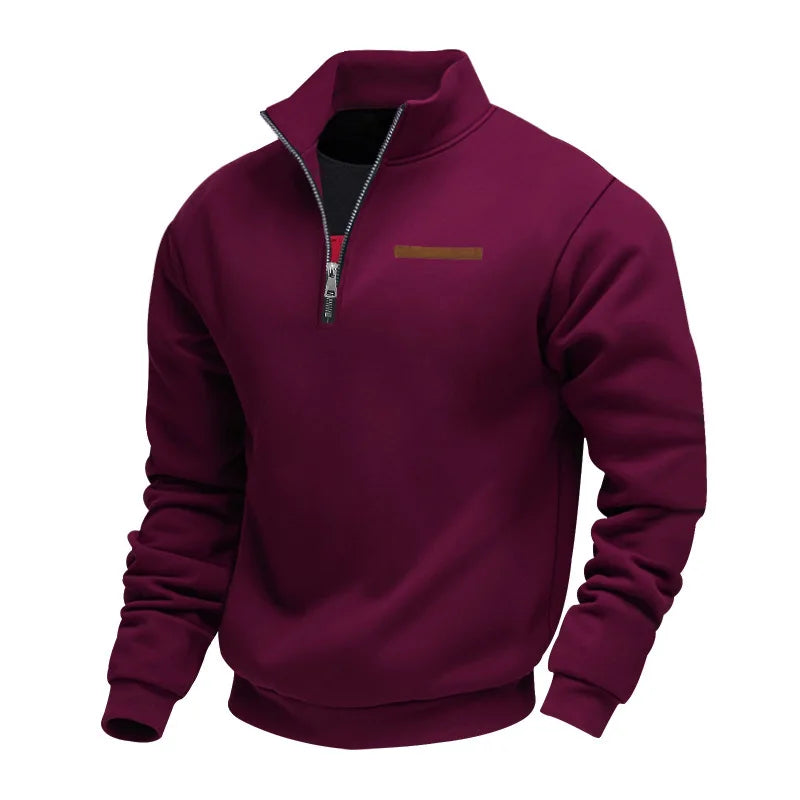 Men’s Sweatshirt Pullover Zip-Up Fleece Long Sleeve Autumn Winter