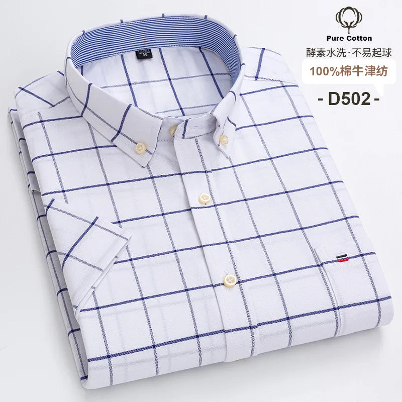 Men’s Shirt Short Sleeve Cotton Casual Formal