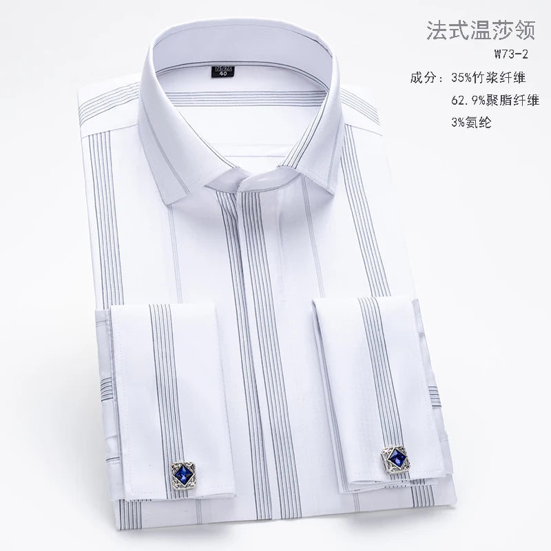Men’s Shirt Long Sleeve Formal Slim Fit Solid Color