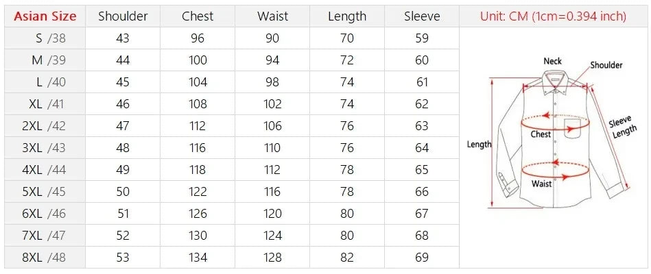 Men’s Shirt Long Sleeve Formal Slim Fit