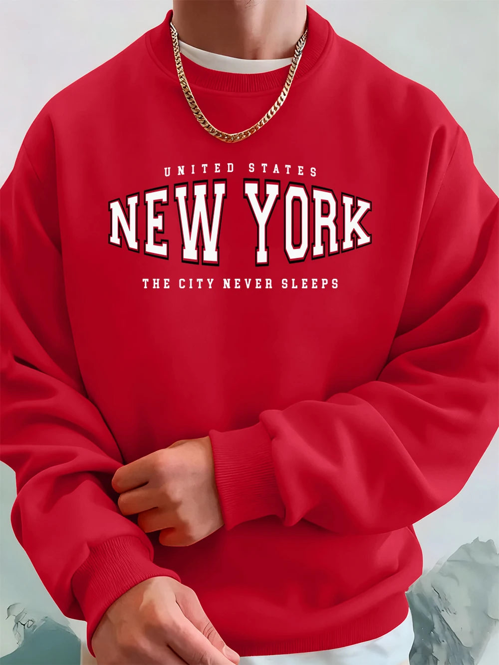 Men’s Sweatshirt Crewneck Fleece Warm Streetwear Graphic Autumn