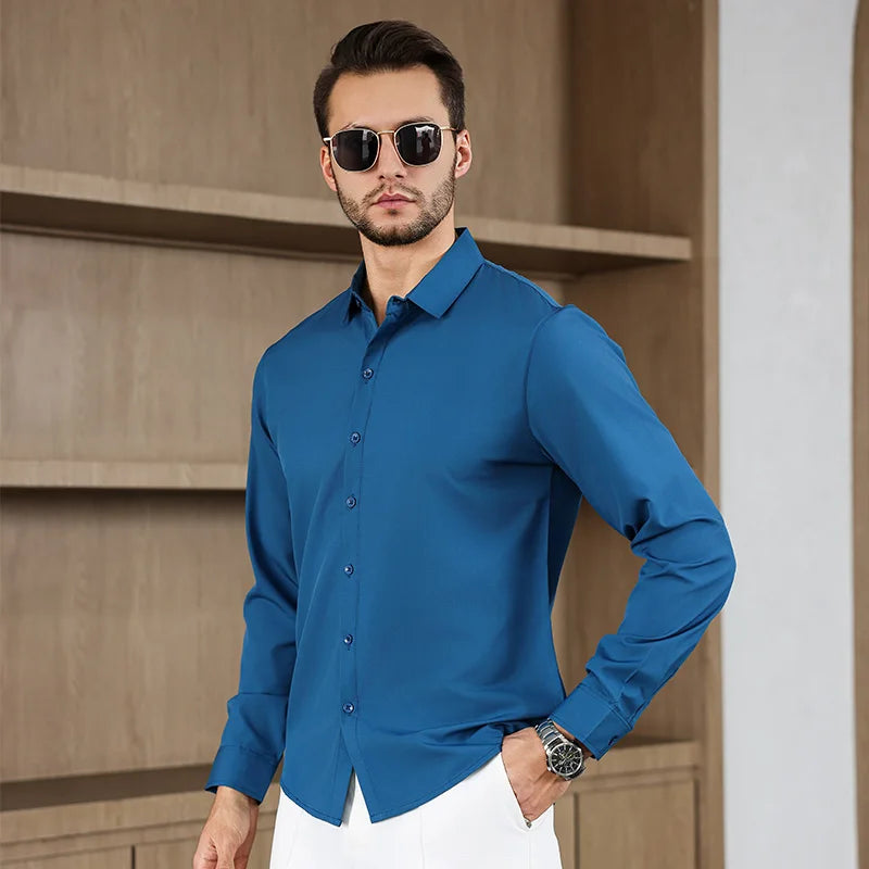 Men’s Shirt Long Sleeve Casual Formal Solid Color