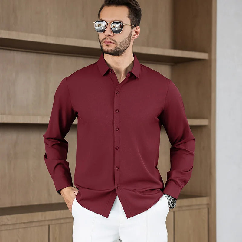 Men’s Shirt Long Sleeve Casual Formal Solid Color