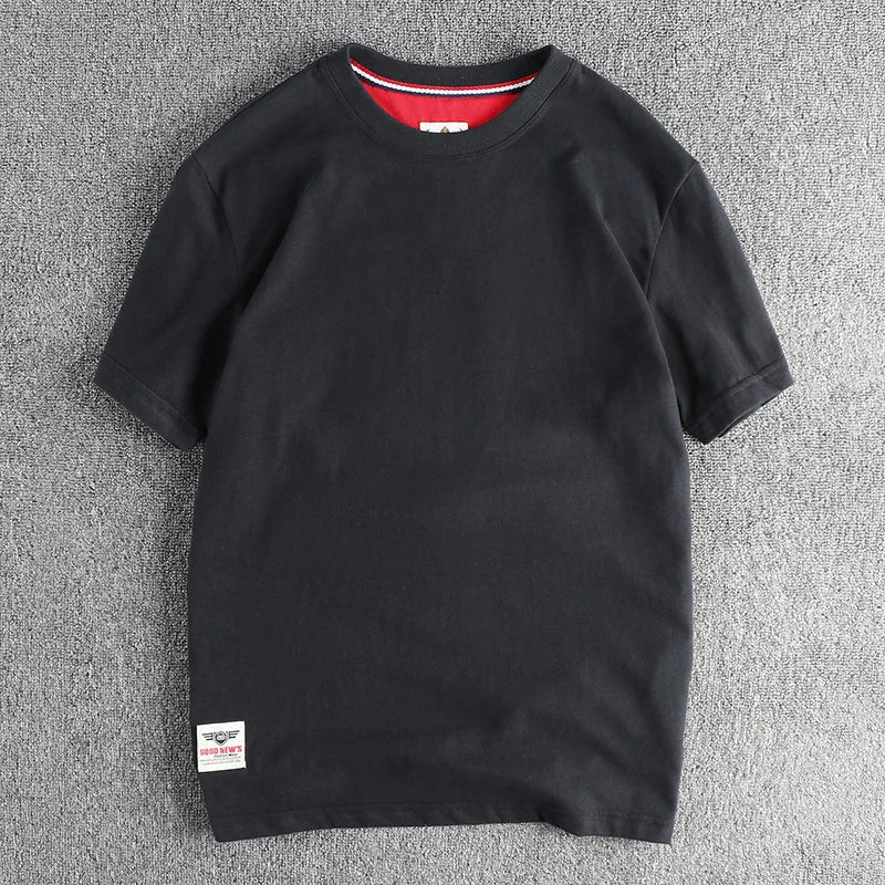 Men’s T-Shirt Short Sleeve Cotton Casual Solid Color