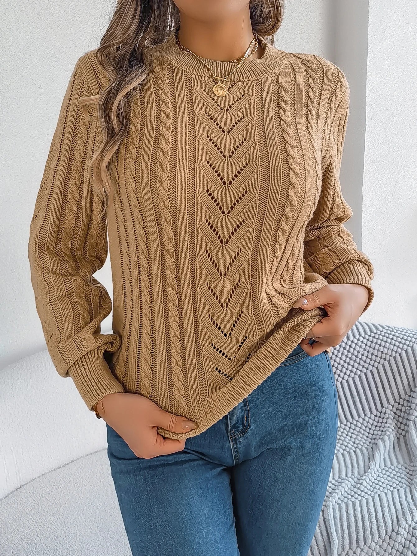 Women’s Top Long Sleeve Solid Color Casual Stretchy