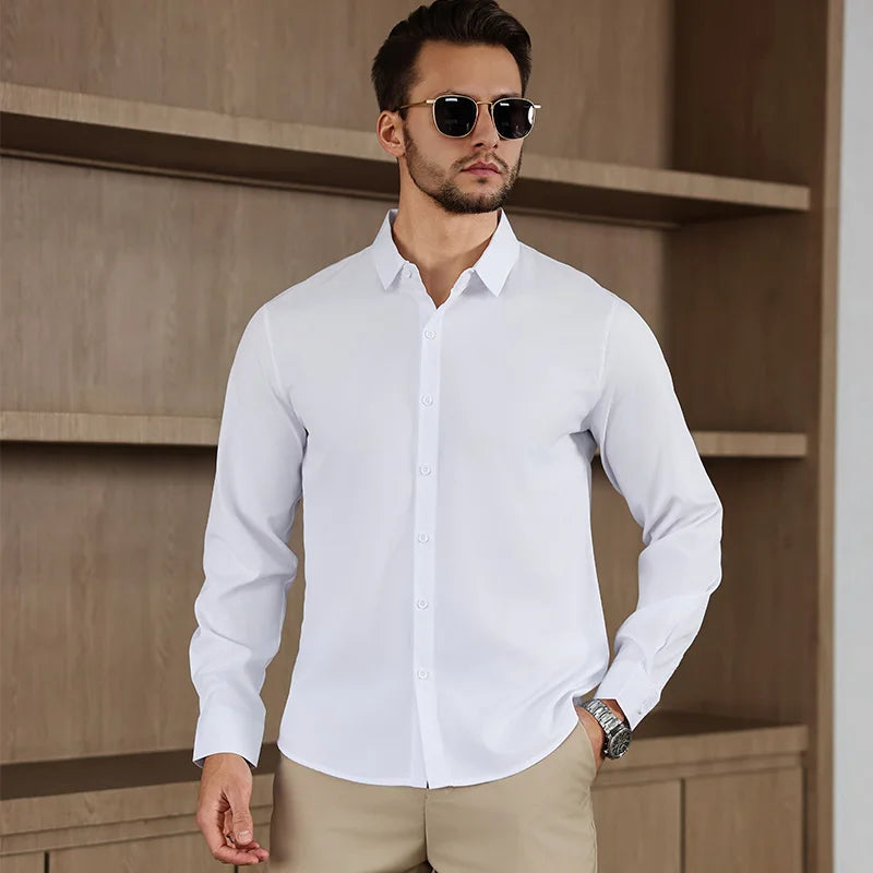 Men’s Shirt Long Sleeve Casual Formal Solid Color