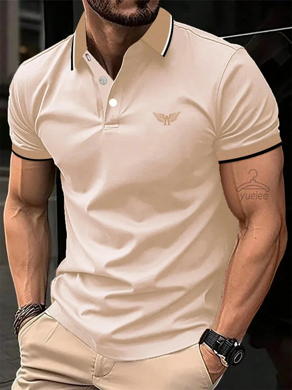 Men’s Polo Shirt Short Sleeve Casual Solid Color Comfort Fit Fashion