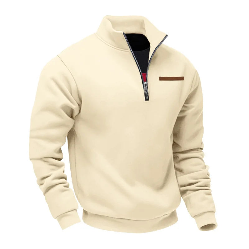 Men’s Sweatshirt Pullover Zip-Up Fleece Long Sleeve Autumn Winter