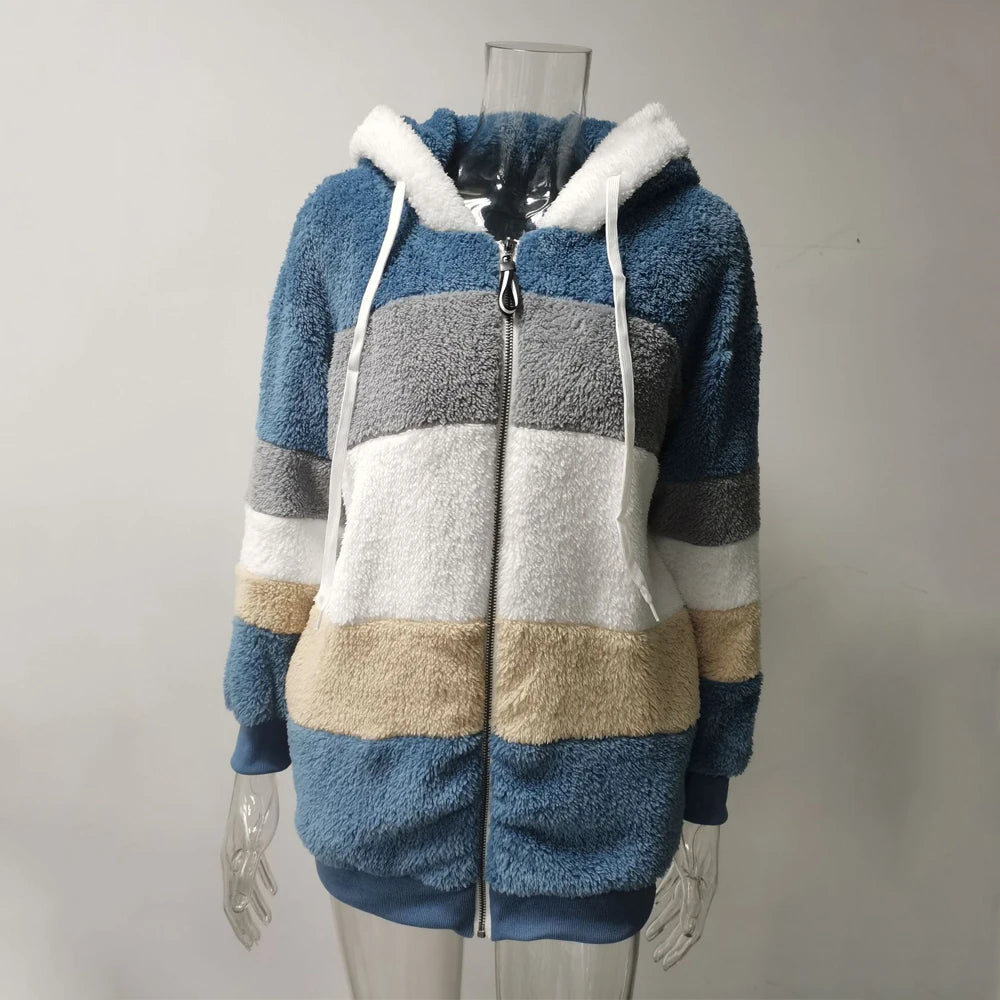 Women’s Jacket Hooded Zip-Up Warm Streetwear