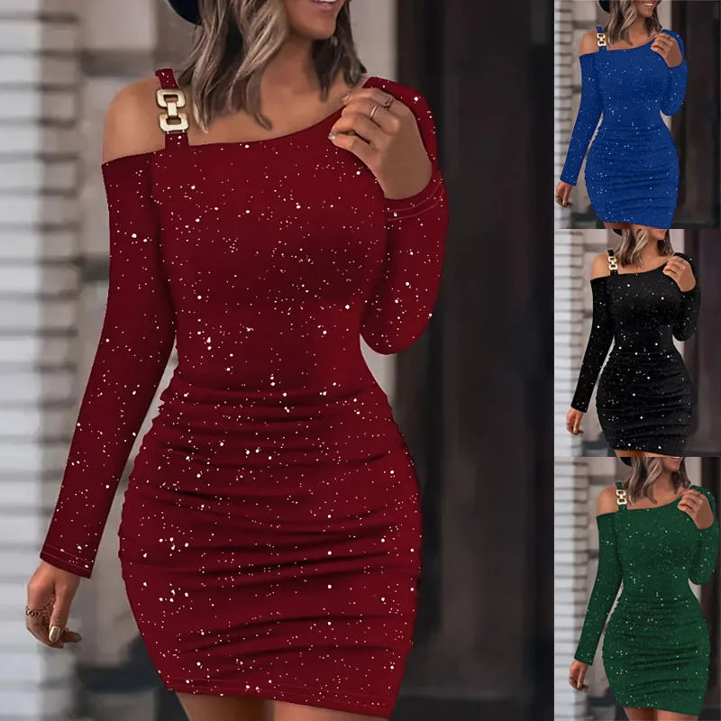 Women’s Dress Mini Bodycon Long Sleeve Formal