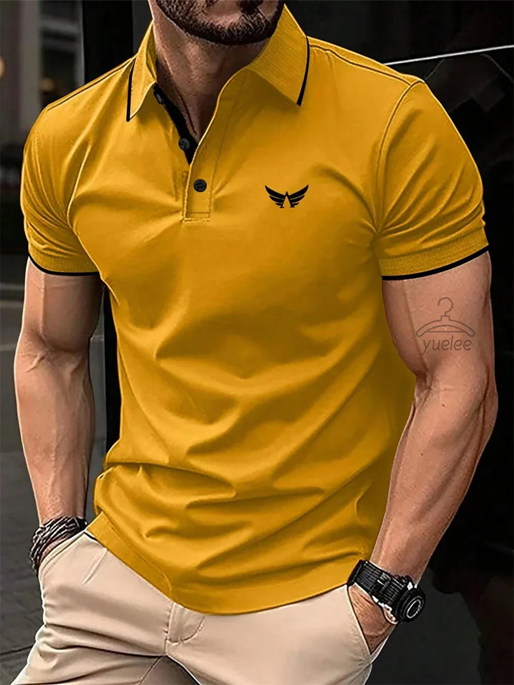 Men’s Polo Shirt Short Sleeve Casual Solid Color Comfort Fit Fashion
