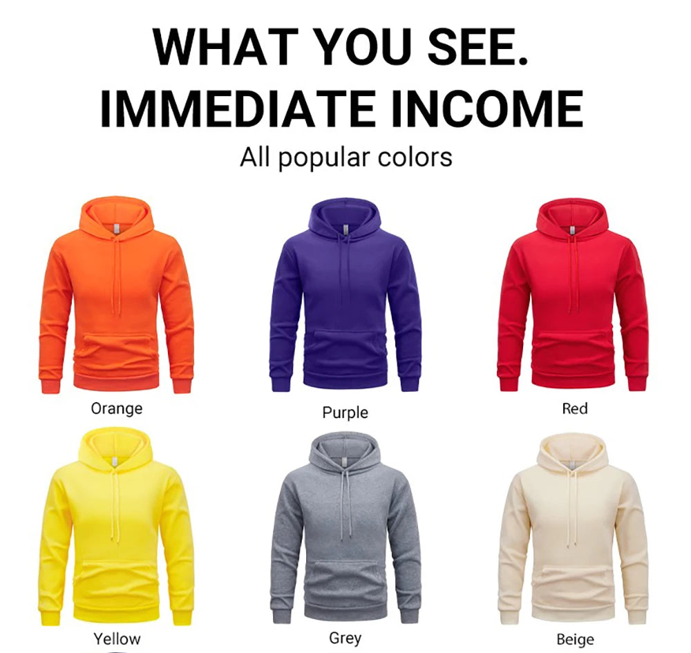 Men’s Hoodie Pullover Fleece Warm Casual