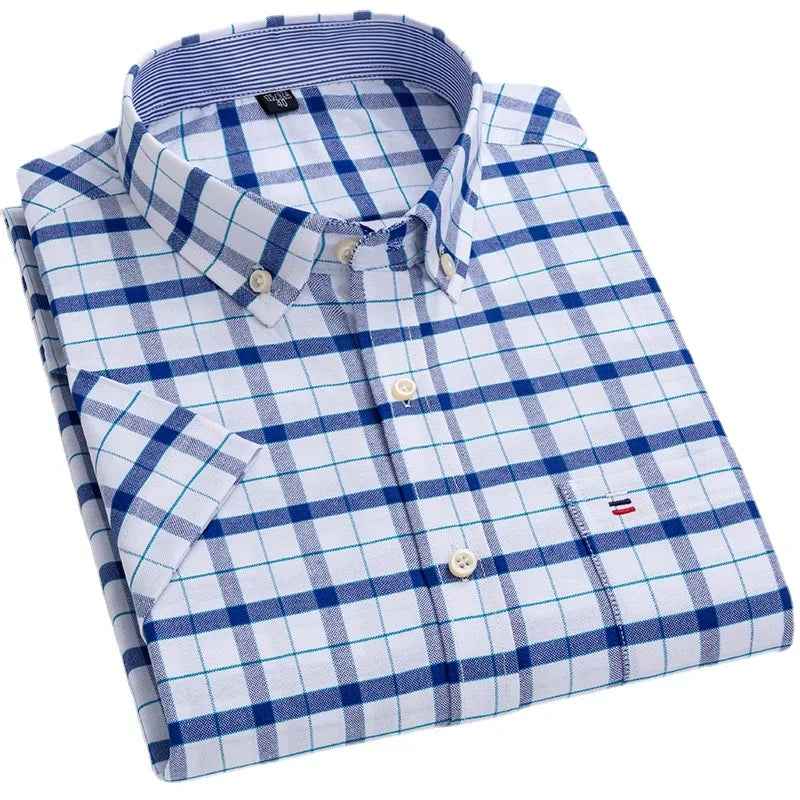 Men’s Shirt Short Sleeve Cotton Casual Formal
