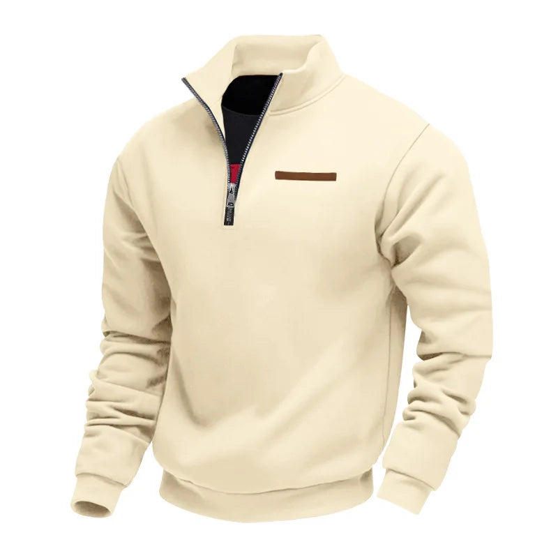 Men’s Sweatshirt Pullover Zip-Up Fleece Long Sleeve Autumn Winter