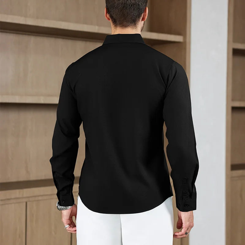 Men’s Shirt Long Sleeve Casual Formal Solid Color