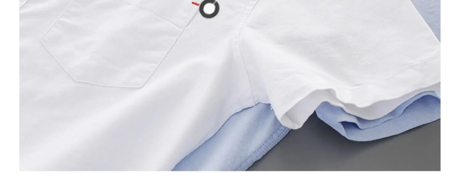 Men’s Shirt Short Sleeve Cotton Casual Solid Color