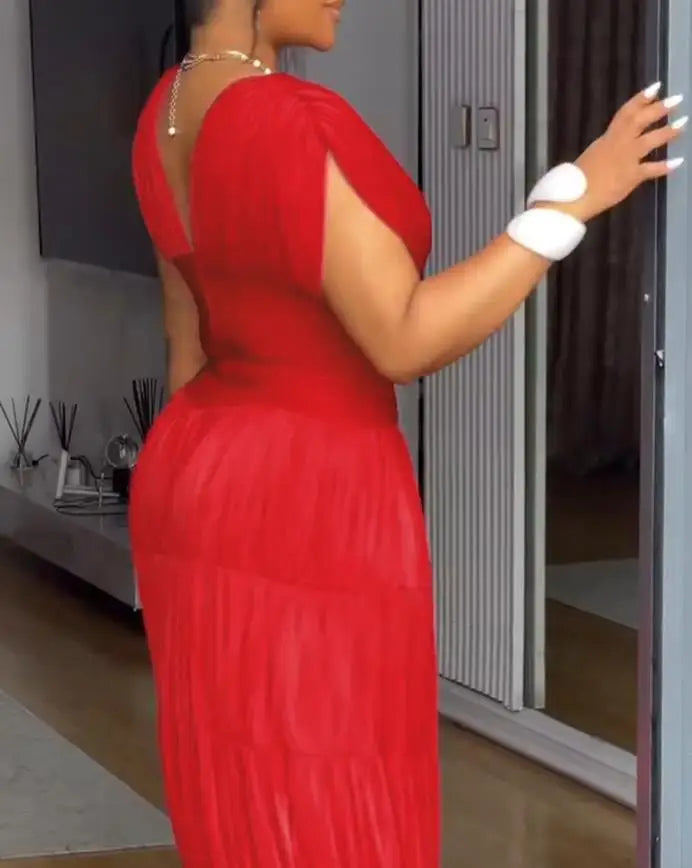 Women’s Dress Midi Sleeveless V-Neck Casual