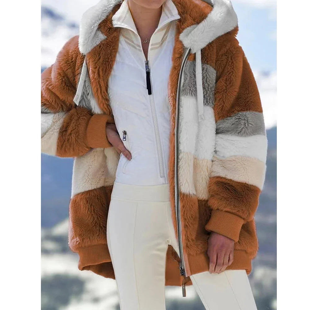Women’s Jacket Hooded Zip-Up Warm Streetwear
