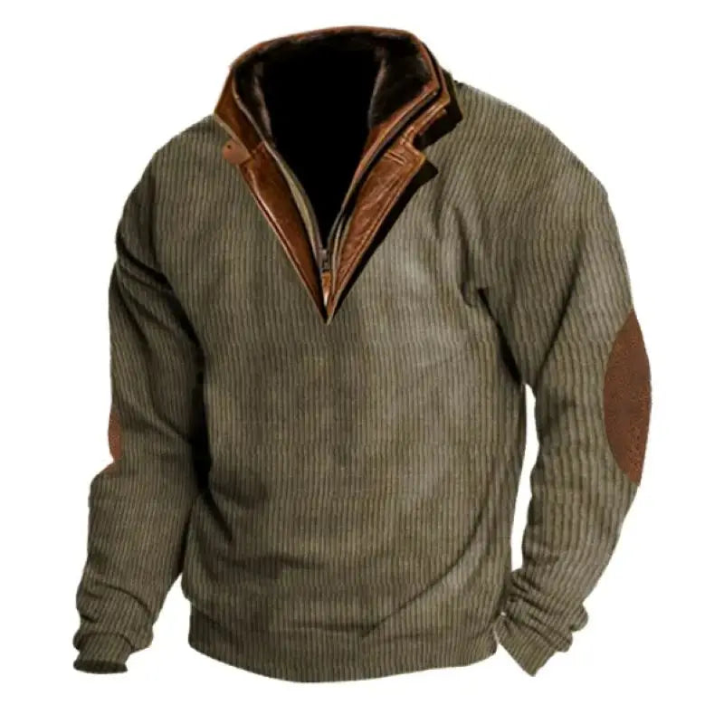 Men’s Sweatshirt Winter Zip-Up Cotton Poly Blend Warm Soft