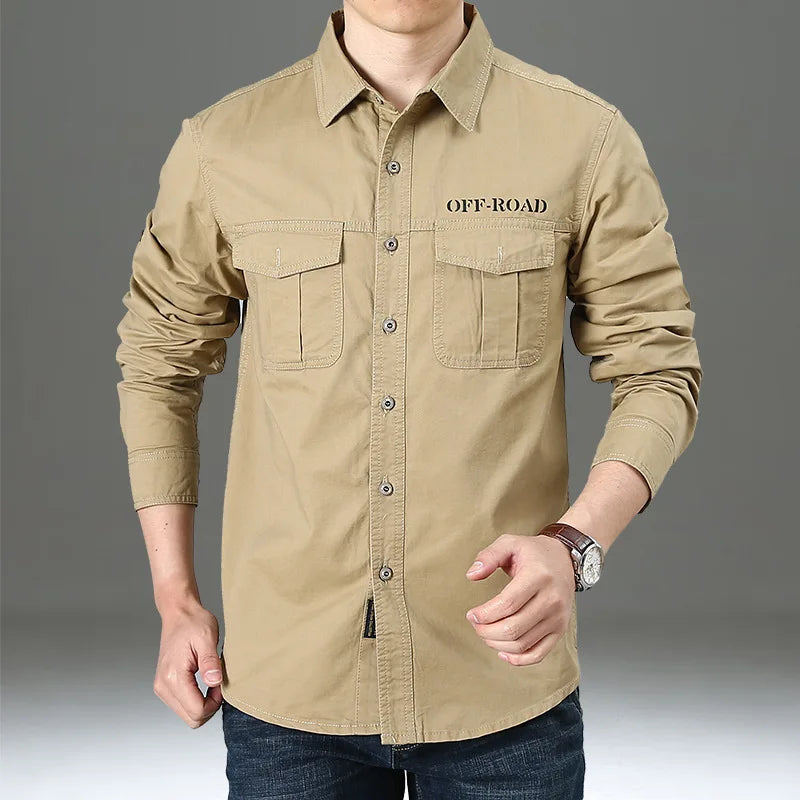Men’s Shirt Long Sleeve Cotton Casual Solid Color