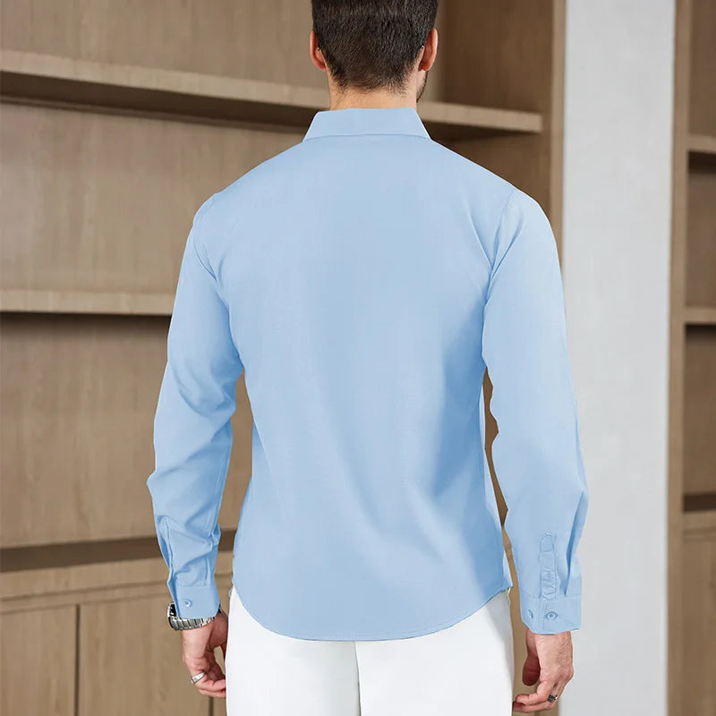 Men’s Shirt Long Sleeve Casual Formal Solid Color