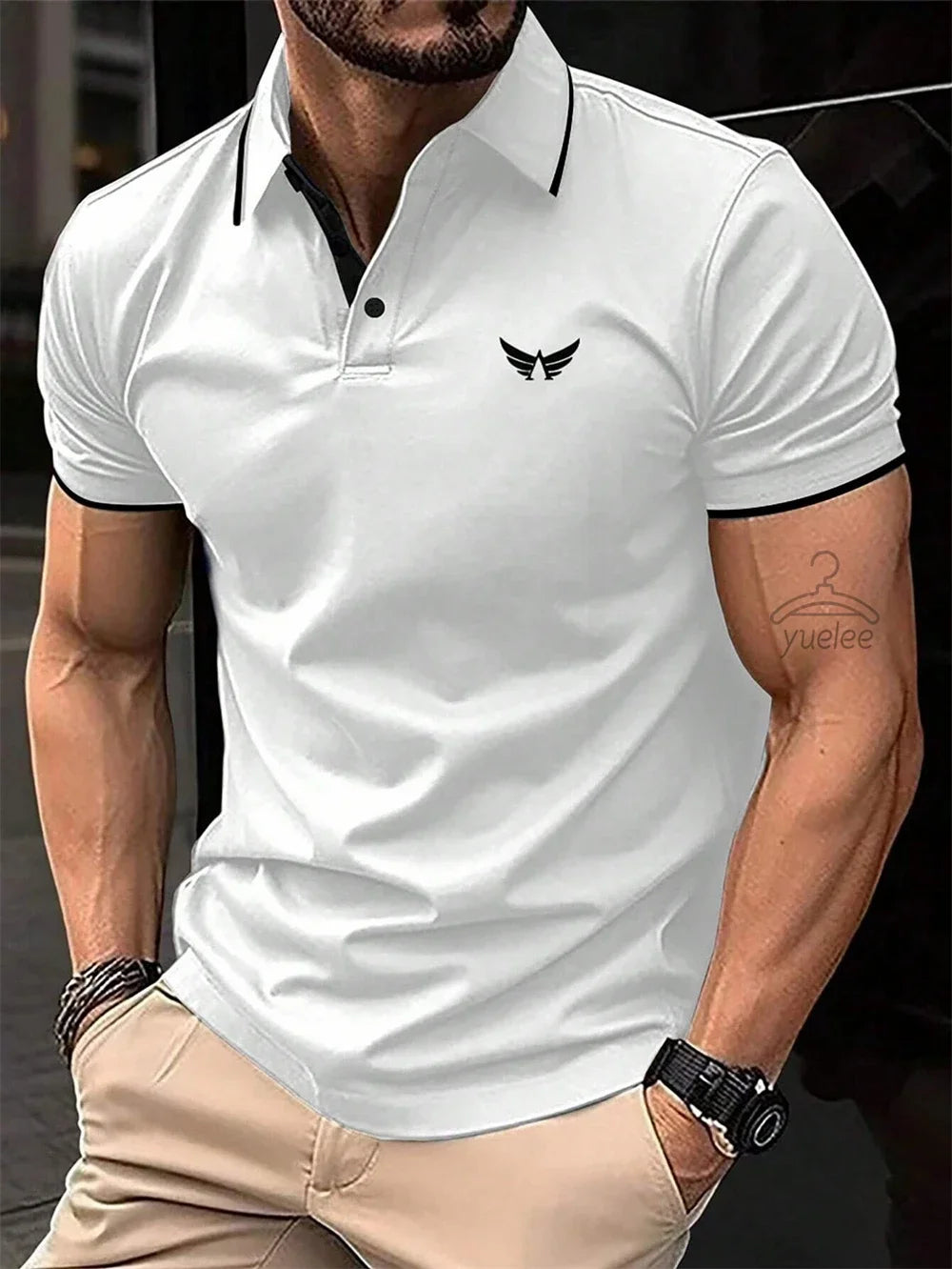 Men’s Polo Shirt Short Sleeve Casual Solid Color Comfort Fit Fashion