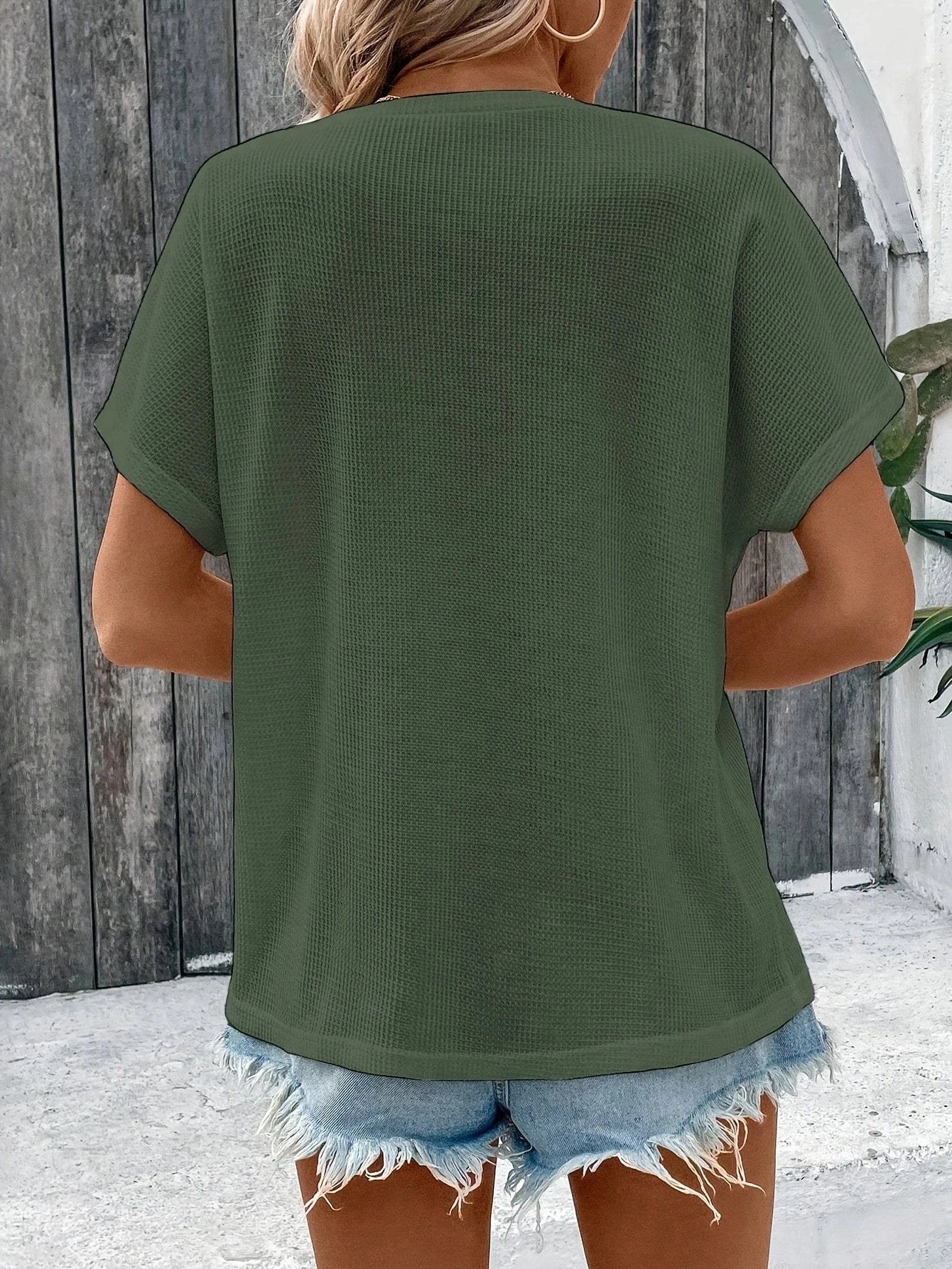 Women’s Top T-Shirt Short Sleeve Casual Solid Color