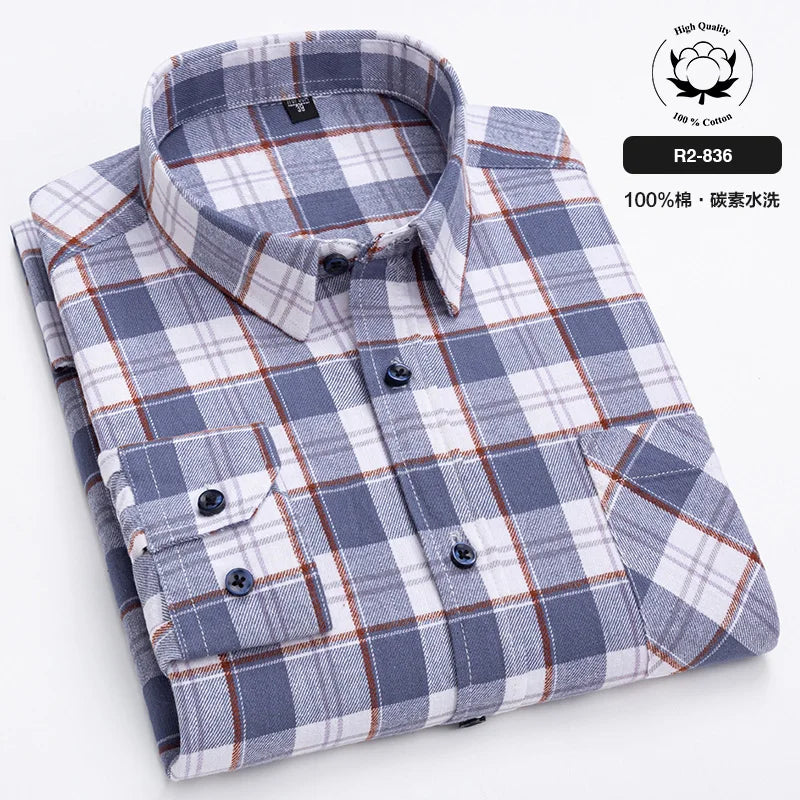 Men’s Shirt Long Sleeve Cotton Casual Regular Fit