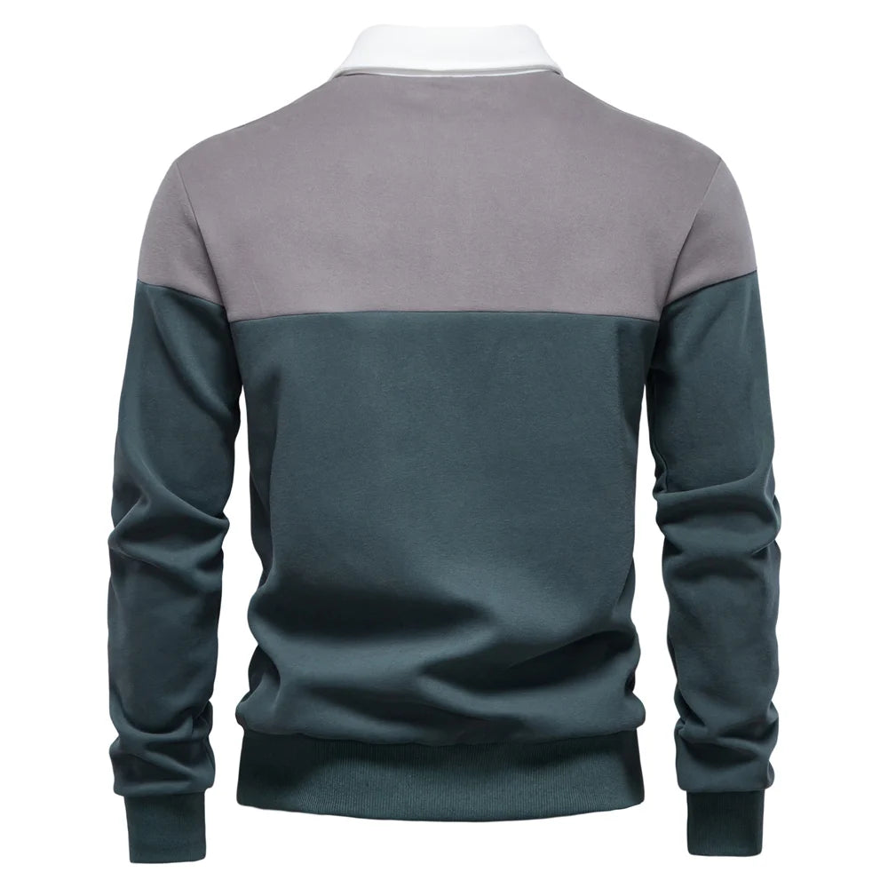 Men’s Polo Shirt Cotton Long Sleeve Business Casual Casual