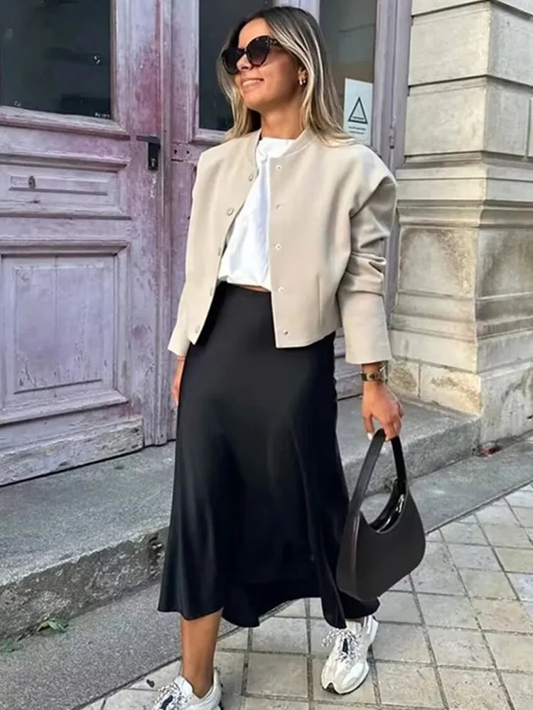 Women’s Skirt Midi High Waist Formal Summer