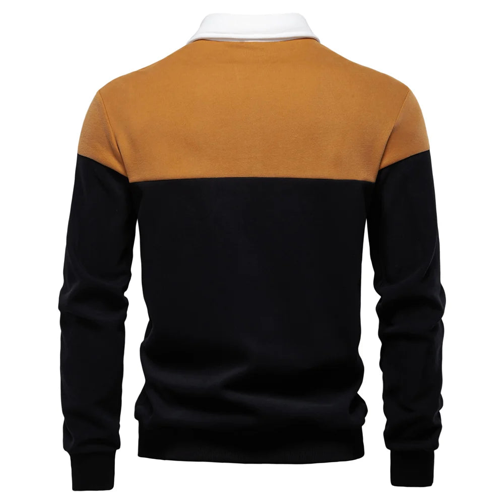 Men’s Polo Shirt Cotton Long Sleeve Business Casual Casual