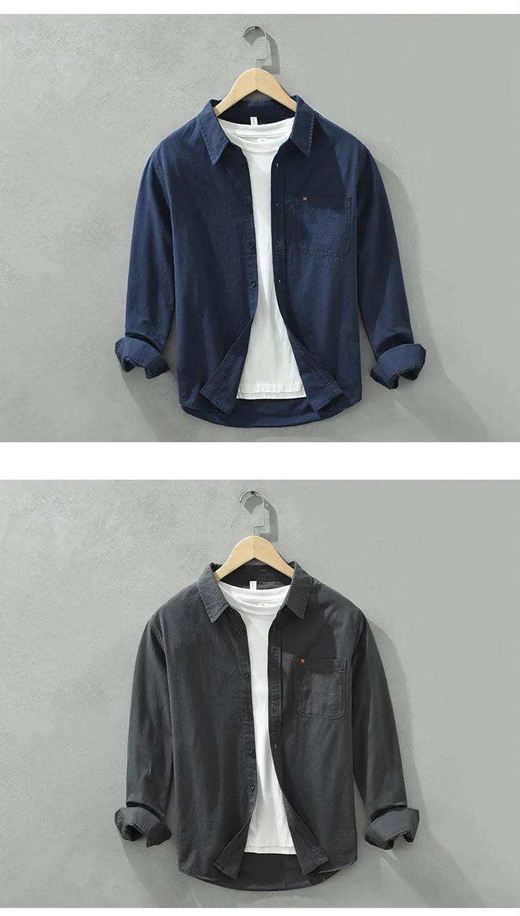 Men’s Shirt Long Sleeve Cotton Casual