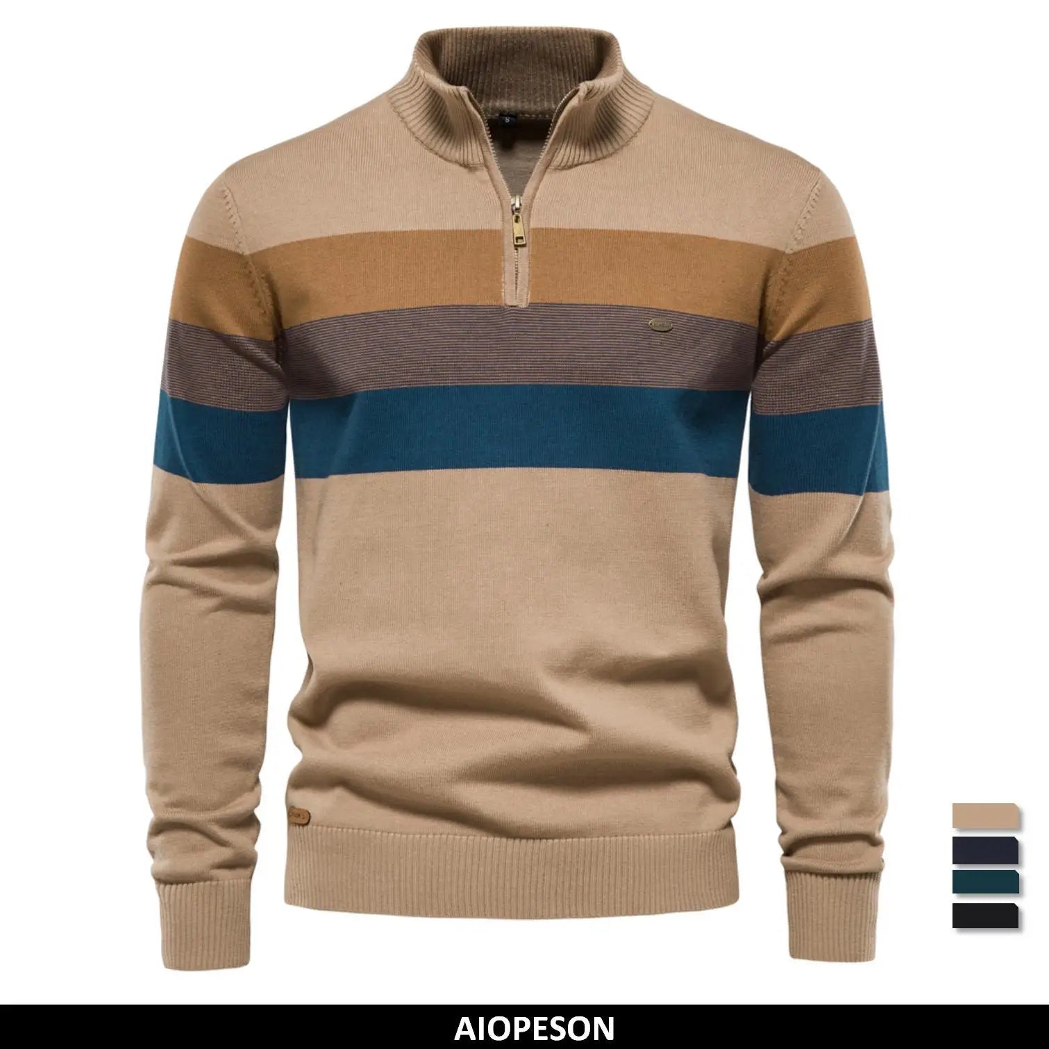 Men’s Sweatshirt Pullover Zip-Up Cotton Warm Casual Autumn