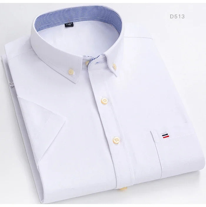 Men’s Shirt Short Sleeve Cotton Casual Formal