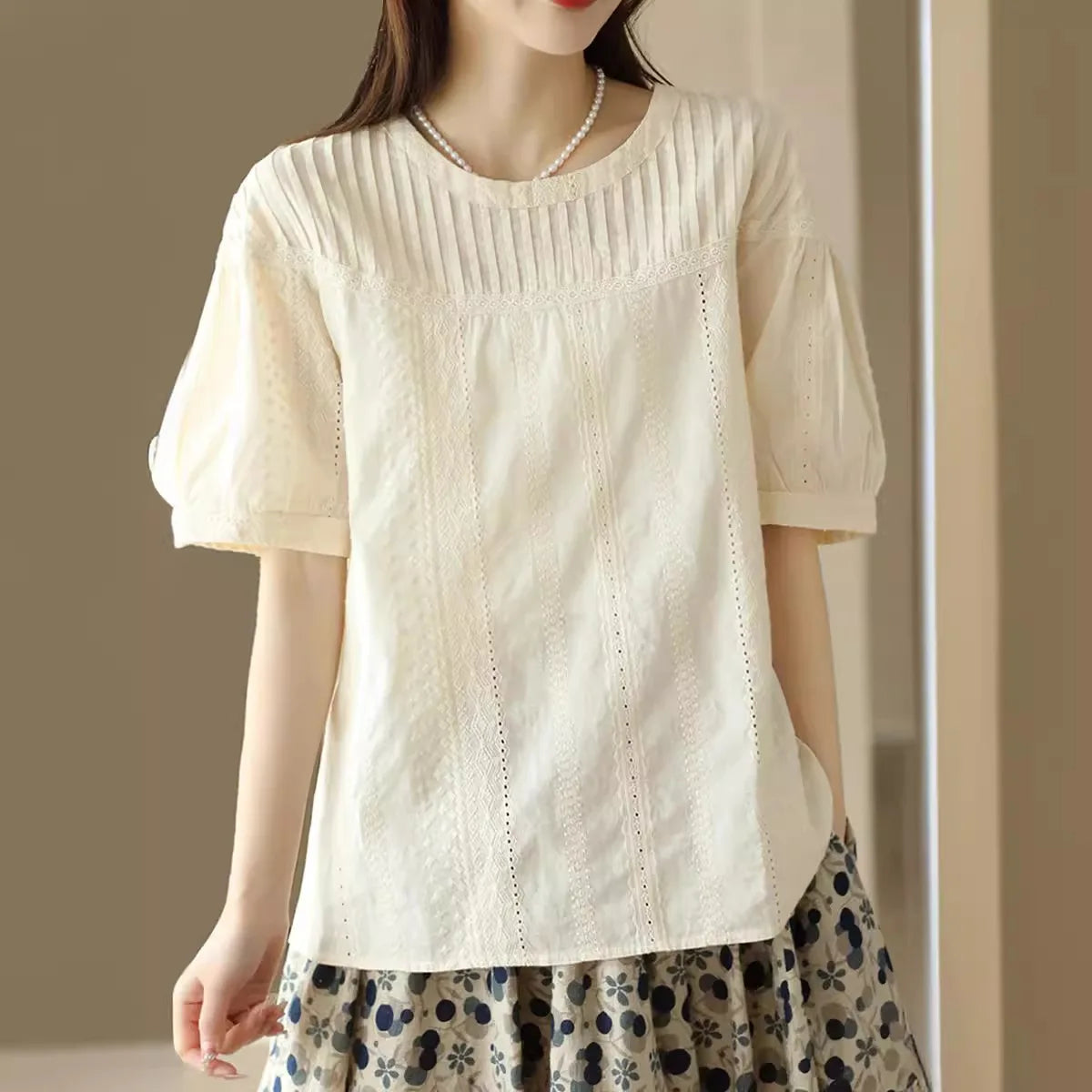 Women’s Top Blouse Long Sleeve Cotton Formal