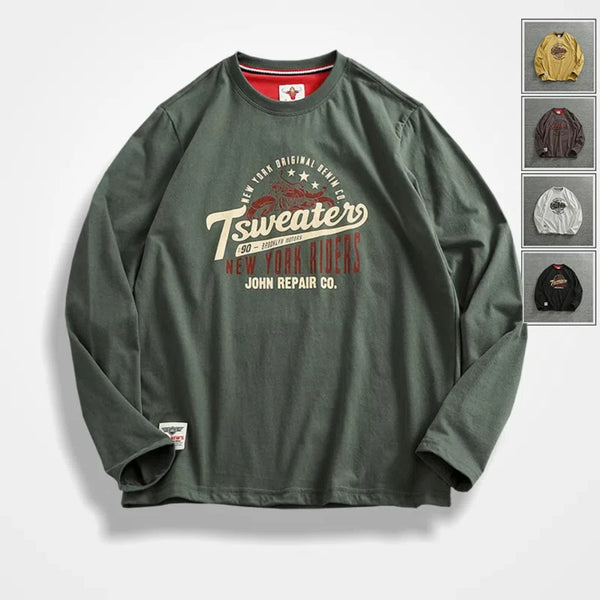 Men’s T-Shirt Long Sleeve Cotton Casual Printed